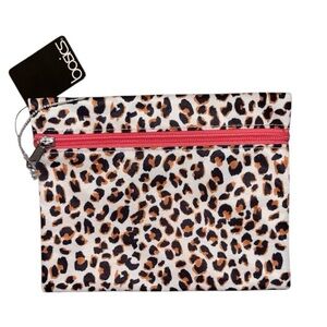 NWT Leopard Print Make up with Coral and Black Accents